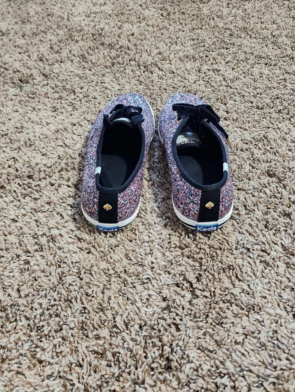Keds X Kate Spade New York Champion Multicolor Glitter Sneakers Velvet Laces 7.5